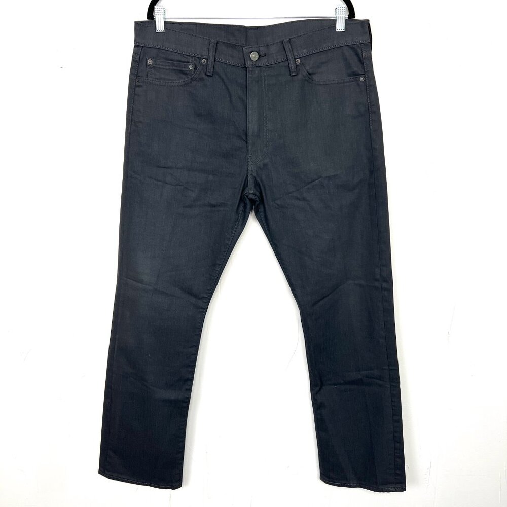 Levi's 513 Slim Straight Jeans Coated Denim Grey Men's Size 36x30